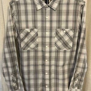 Levi's Men's Plaid Button Down Shirt in Gray and White